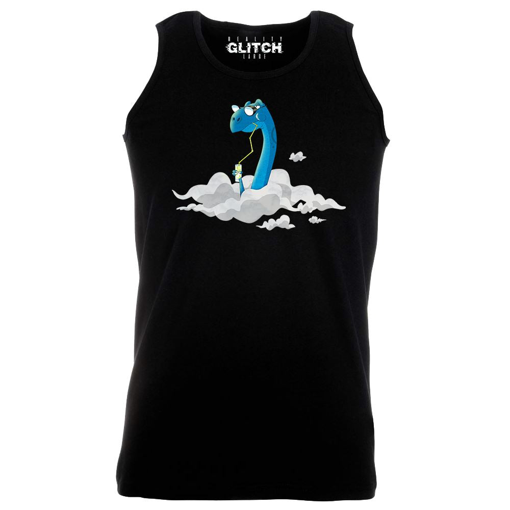 Reality Glitch Dinosaur Head In Clouds Mens Vest