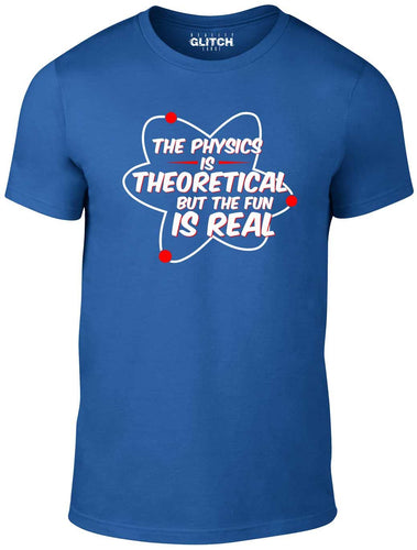 Men's Royal Blue T-shirt With a Funny Physics slogan Printed Design