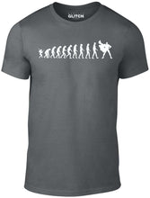 Men's Dark Grey T-shirt With a white super hero timeline Printed Design