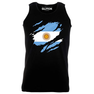 Reality Glitch Torn Argentina Flag Mens Vest