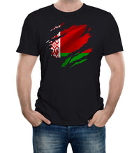 Reality Glitch Torn Belarus Flag Mens T-Shirt