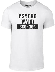 Men's White T-shirt With a Psycho ward Printed Design