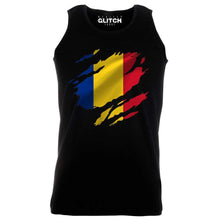 Reality Glitch Torn Romania Flag Mens Vest