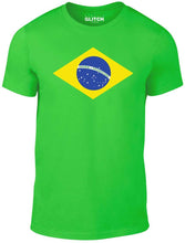 Men's Irish Green T-Shirt With a  Brazil International Flag  Printed Design