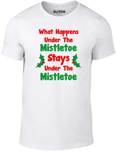 Men's White T-shirt With a Christmas Printed Design