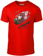 Men's Irish Green T-Shirt With a Torn Wales flag Printed Design