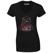 Reality Glitch Astro Goldfish Bowl Womens T-Shirt - V-Neck