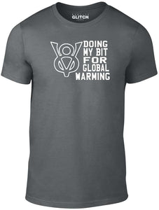 Men's Dark Grey T-shirt With a V8 engine Printed Design