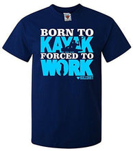 Men's Black T-Shirt With a Born to Kayak Forced to Work  Printed Design