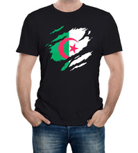 Reality Glitch Torn Algeria Flag Mens T-Shirt