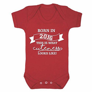 Cutness Looks Like 2016 Red Short Sleeve Babygrow