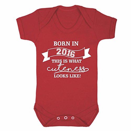 Cutness Looks Like 2016 Red Short Sleeve Babygrow