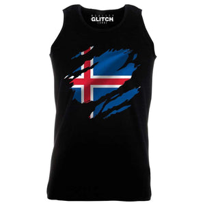 Reality Glitch Torn Iceland Flag Mens Vest