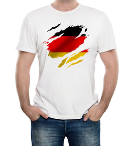 Reality Glitch Torn Germany Flag Mens T-Shirt