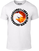 Men's White T-shirt With a Red Fire Wolf Printed Design