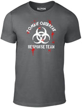 Men's Dark Grey T-shirt With a zombie outbreak Printed Design