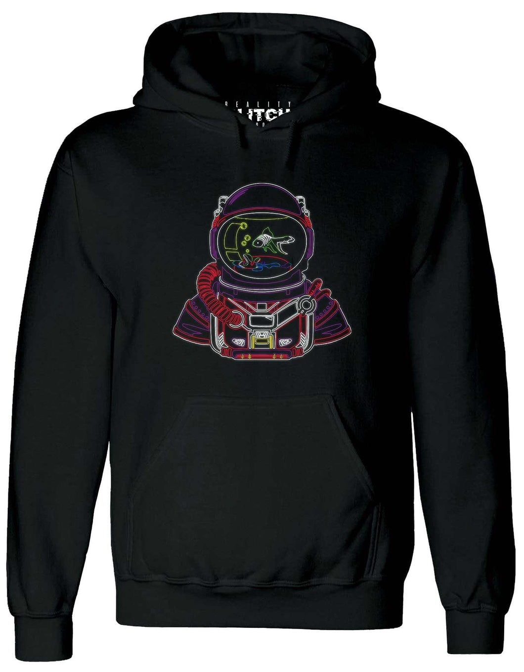 Reality Glitch Astro Goldfish Bowl Mens Hoodie