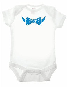 Blue Bow Tie Short Sleeve Babygrow