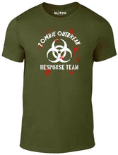 Men's Military Green T-shirt With a zombie outbreak Printed Design