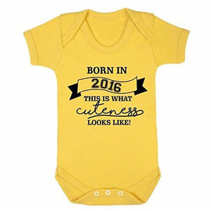 Cutness Looks Like 2016 Yellow Short Sleeve Babygrow