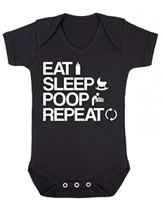 Eat Sleep Poop Repeat Sleeve Babygrow