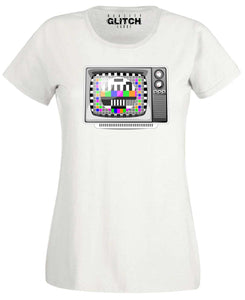 Reality Glitch TV Error Test Card Colours Womens T-Shirt