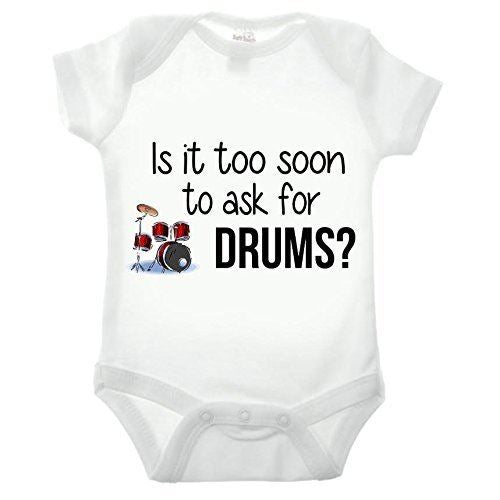 Is It Too Soon To Ask For Drums Short Sleeve Babygrow