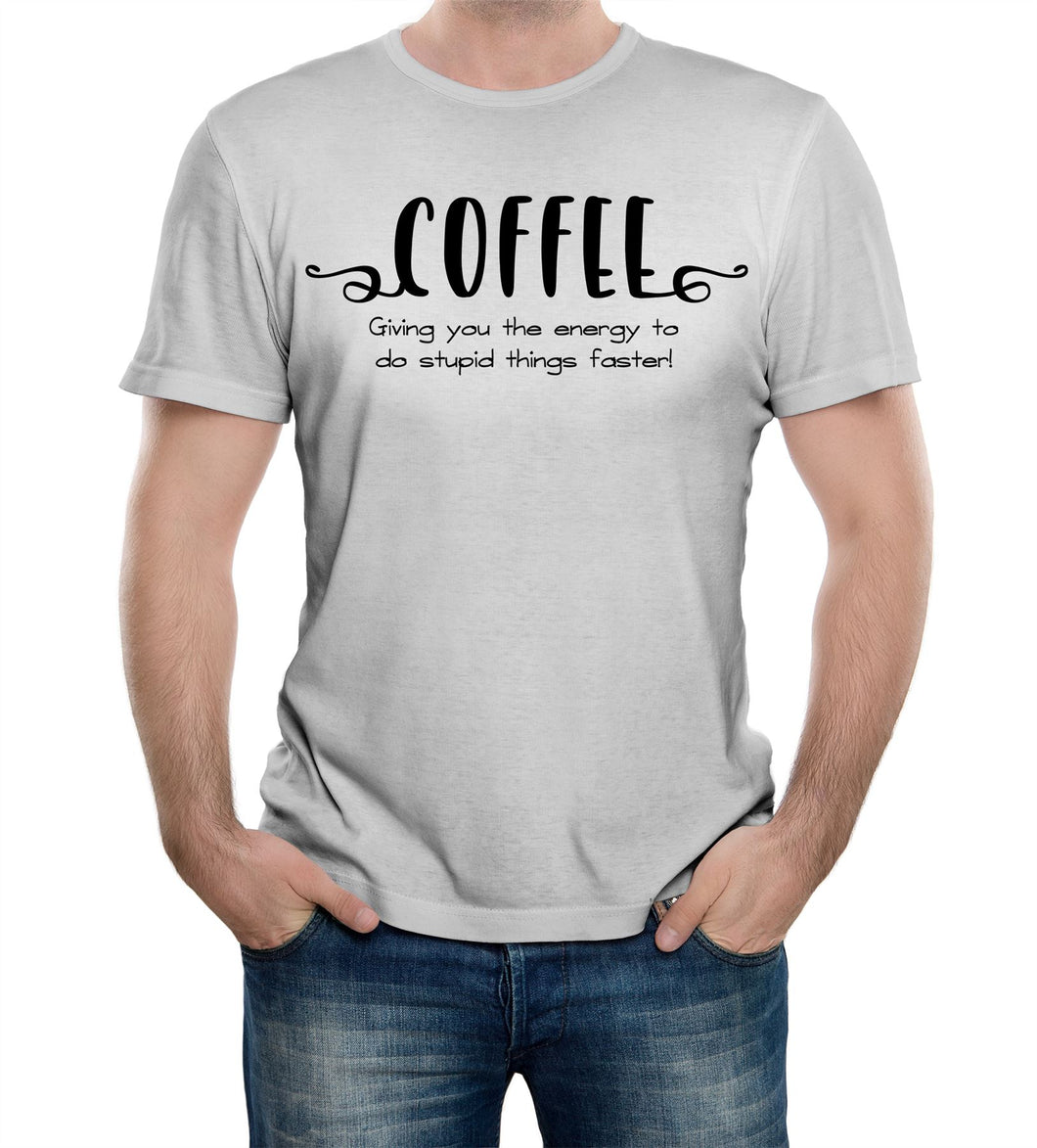 Reality Glitch Coffee, Giving You the Energy to do Stupid Things Faster Mens T-Shirt