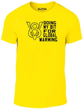 Men's Yellow T-shirt With a V8 engine Printed Design