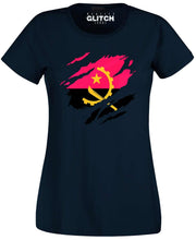 Reality Glitch Torn Angola Flag Womens T-Shirt