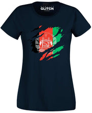 Reality Glitch Torn Afghanistan Flag Womens T-Shirt