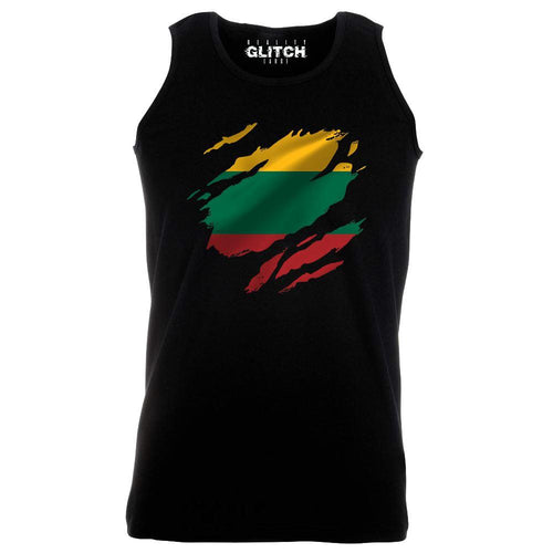Reality Glitch Torn Lithuania Flag Mens Vest