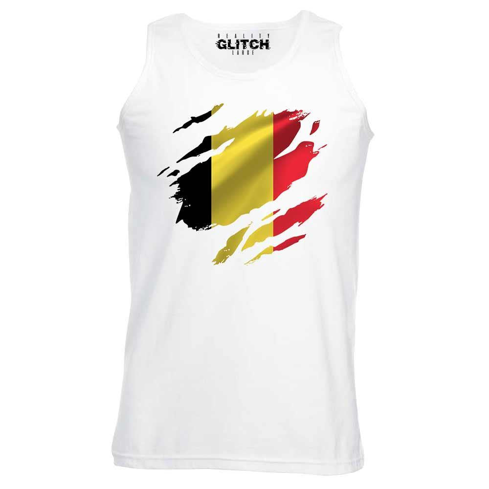 Reality Glitch Torn Belgium Flag Mens Vest