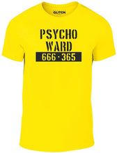 Men's Yellow T-shirt With a Psycho ward Printed Design