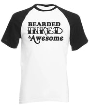 Men's Bearded, Inked & Awesome Baseball Shirt Short Sleeve