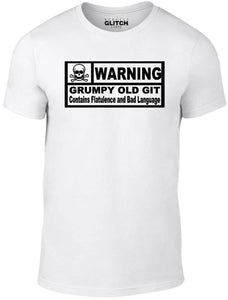 Men's White T-shirt With a Funny old man slogan Printed Design