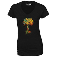 Reality Glitch Tree of Life Womens T-Shirt - V-Neck