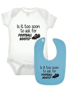 Football Babygrow and Bib Double Pack
