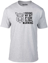 Men's Grey T-shirt With a V8 engine Printed Design