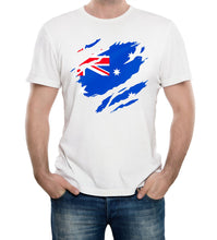 Reality Glitch Torn Australian Flag Mens T-Shirt