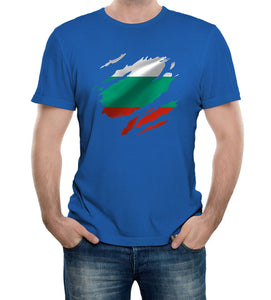 Reality Glitch Torn Bulgaria Flag Mens T-Shirt