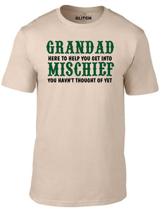 Men's Sand T-Shirt With a  Grandad Mischief funny slogan Printed Design