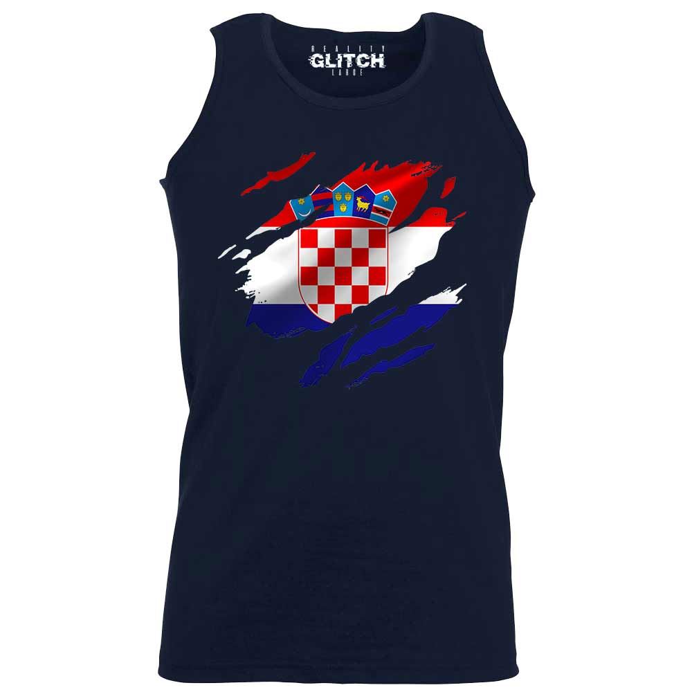 Reality Glitch Torn Croatia Flag Mens Vest