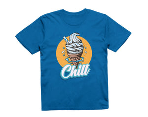 Reality Glitch Blue Ice Cream Chill Summer Holiday Beach Vacation Kids T-Shirt