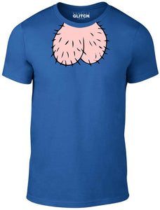Men's Military Green T-Shirt With a Pair of testicles around the neckline Printed Design
