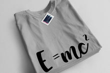 Light Grey Mens T-shirt with E=MC Einsteins Equation Printed Design