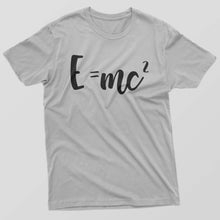 Light Grey Mens T-shirt with E=MC Einsteins Equation Printed Design