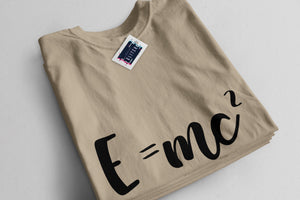 Sand Mens T-shirt with E=MC Einsteins Equation Printed Design