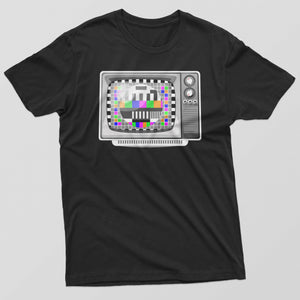 Reality Glitch TV Error Test Card Colours Mens T-Shirt