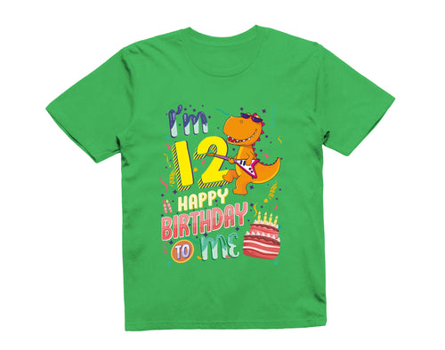 Reality Glitch I'm Twelve Happy Twelfth Birthday  Kids T-Shirt